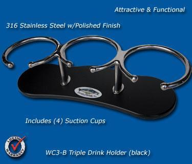 WCH-3 Stainless Triple Drink Holder