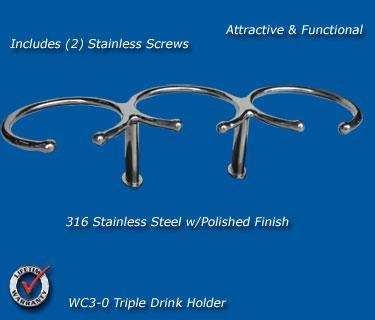 WCH-3 Stainless Triple Drink Holder